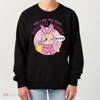 Yes I'm The Real Easter Bunny Funny Cat Women's Sweatshirt thumb 0