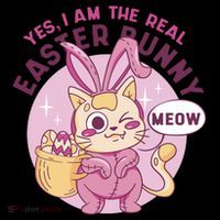 Yes I'm The Real Easter Bunny Funny Cat Coaster thumb 2