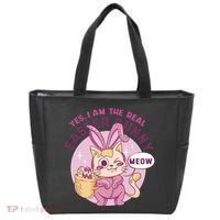 Yes I'm The Real Easter Bunny Funny Cat Tote Bag thumb 0