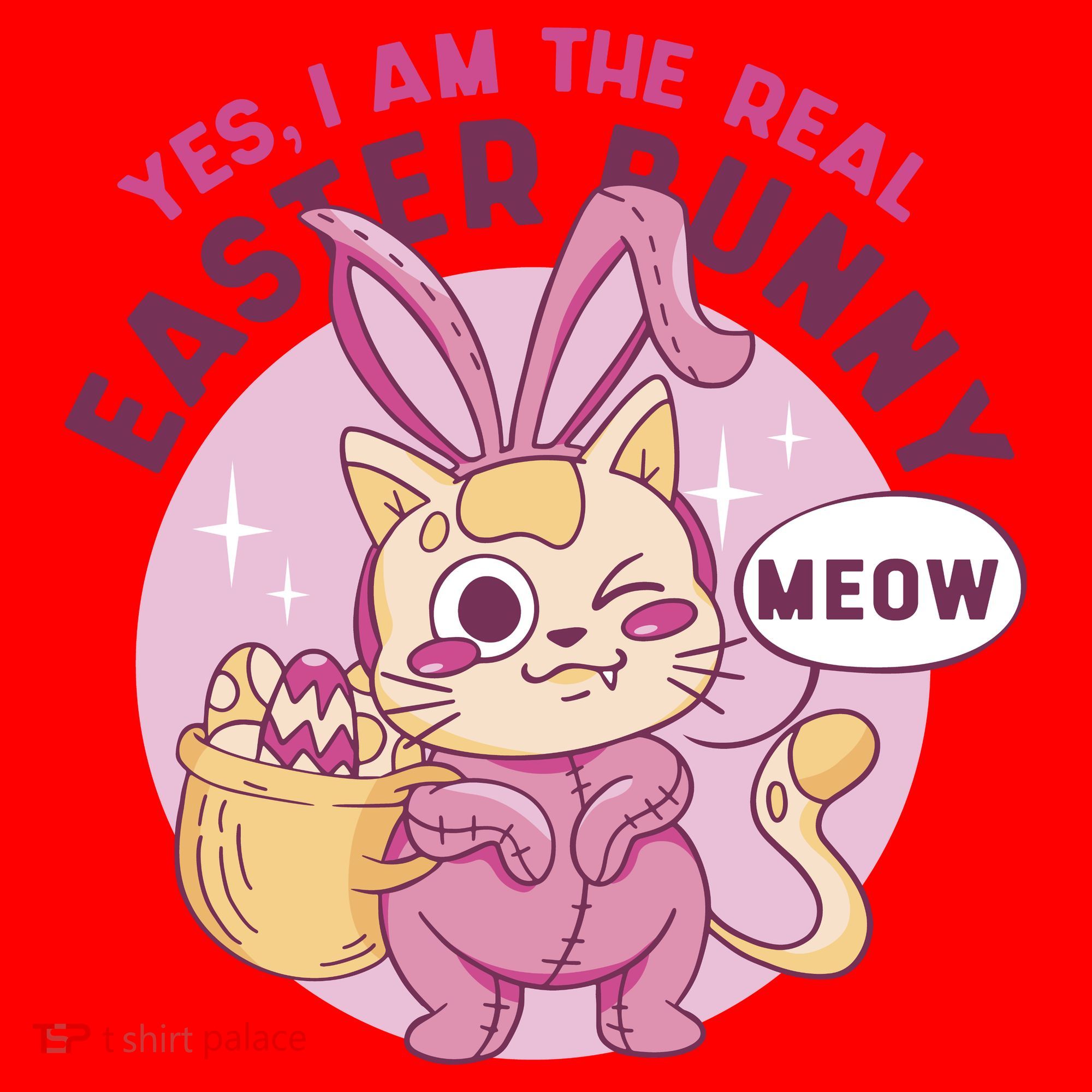 Yes I'm The Real Easter Bunny Funny Cat Santa Hat
