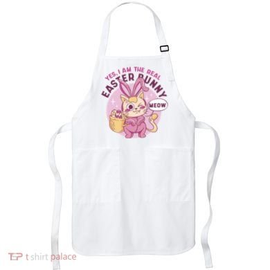 Yes I'm The Real Easter Bunny Funny Cat Apron
