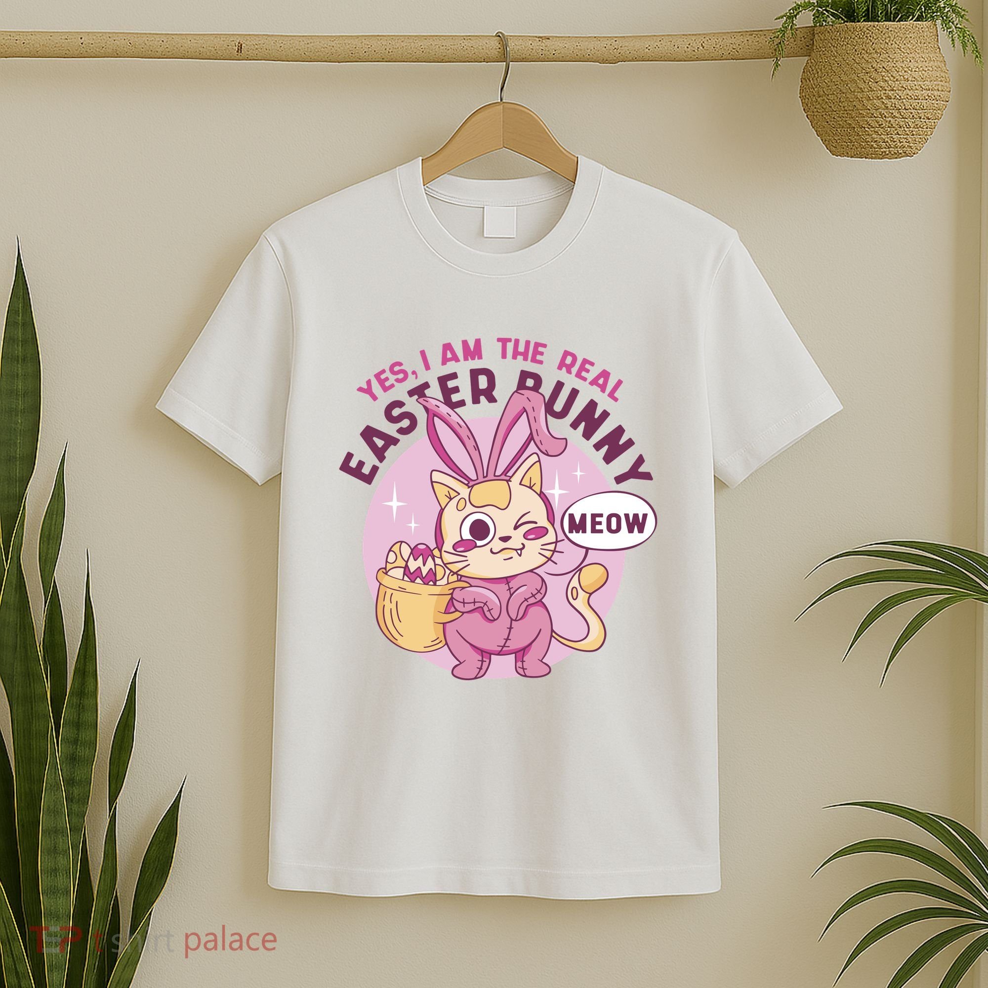 Yes I'm The Real Easter Bunny Funny Cat T-Shirt