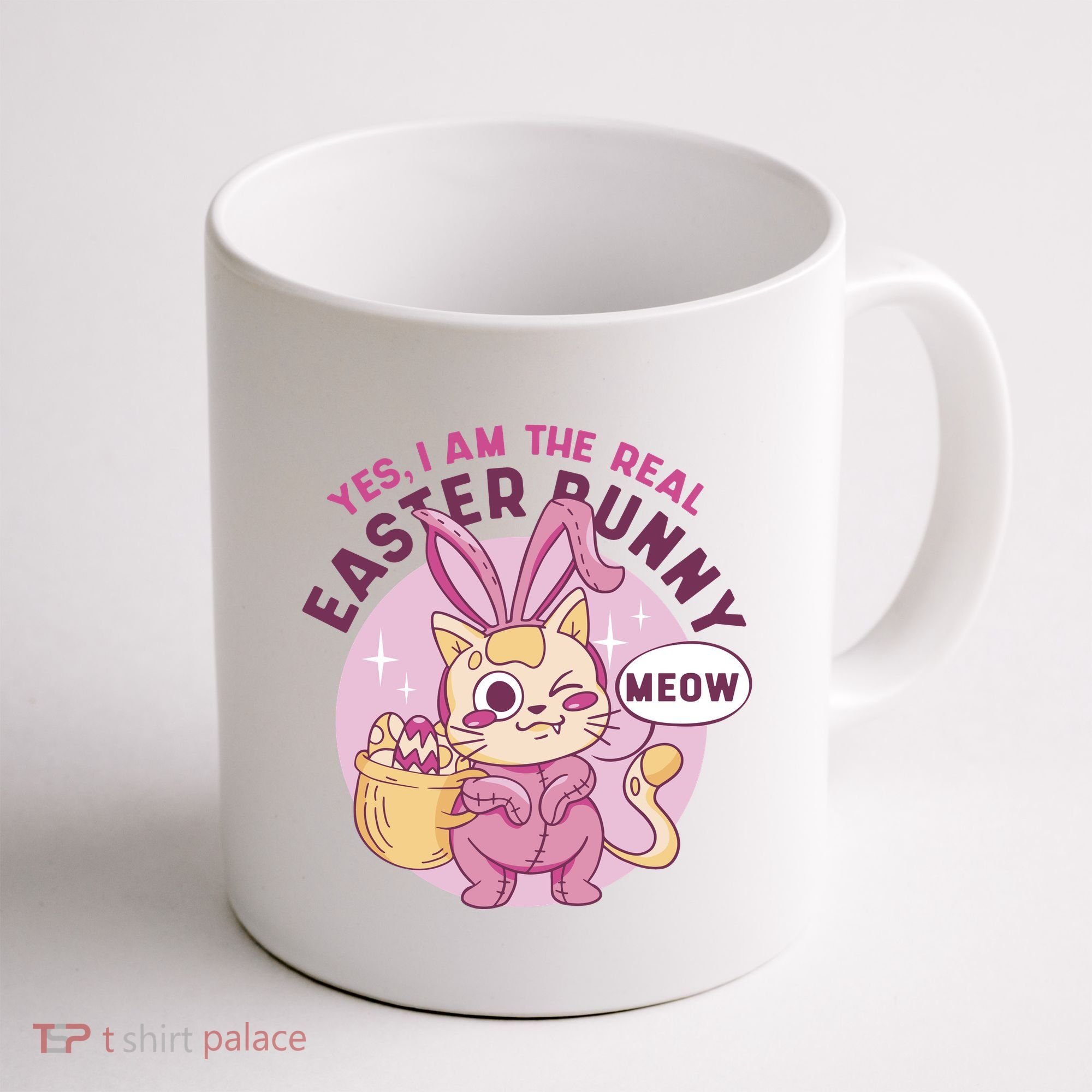 Yes I'm The Real Easter Bunny Funny Cat Coffee Mug