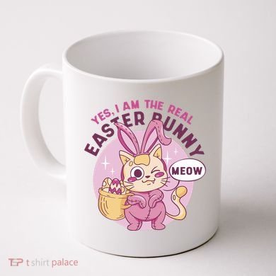 Yes I'm The Real Easter Bunny Funny Cat Coffee Mug