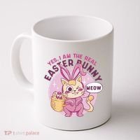 Yes I'm The Real Easter Bunny Funny Cat Coffee Mug thumb 0