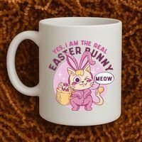 Yes I'm The Real Easter Bunny Funny Cat Coffee Mug thumb 2