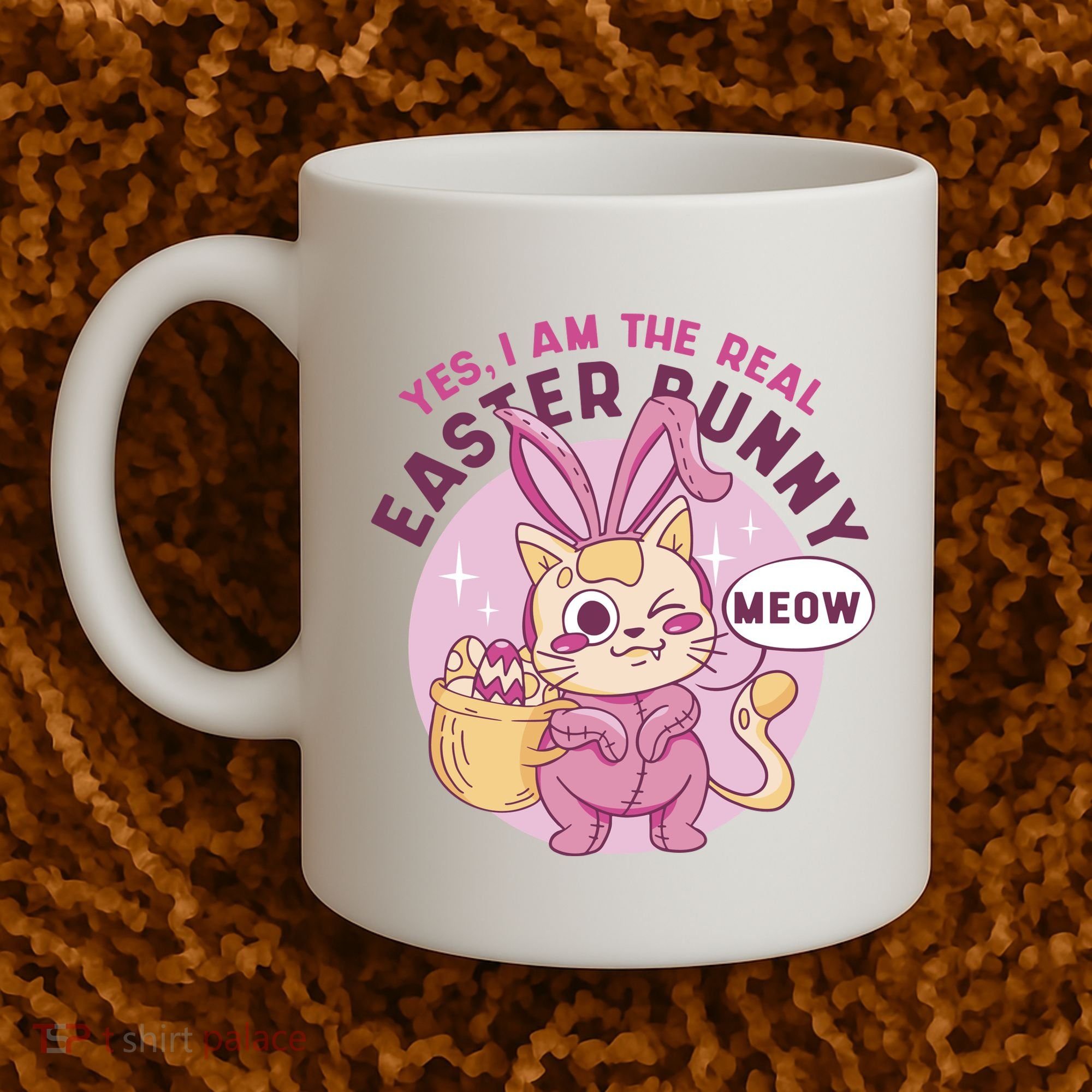 Yes I'm The Real Easter Bunny Funny Cat Coffee Mug