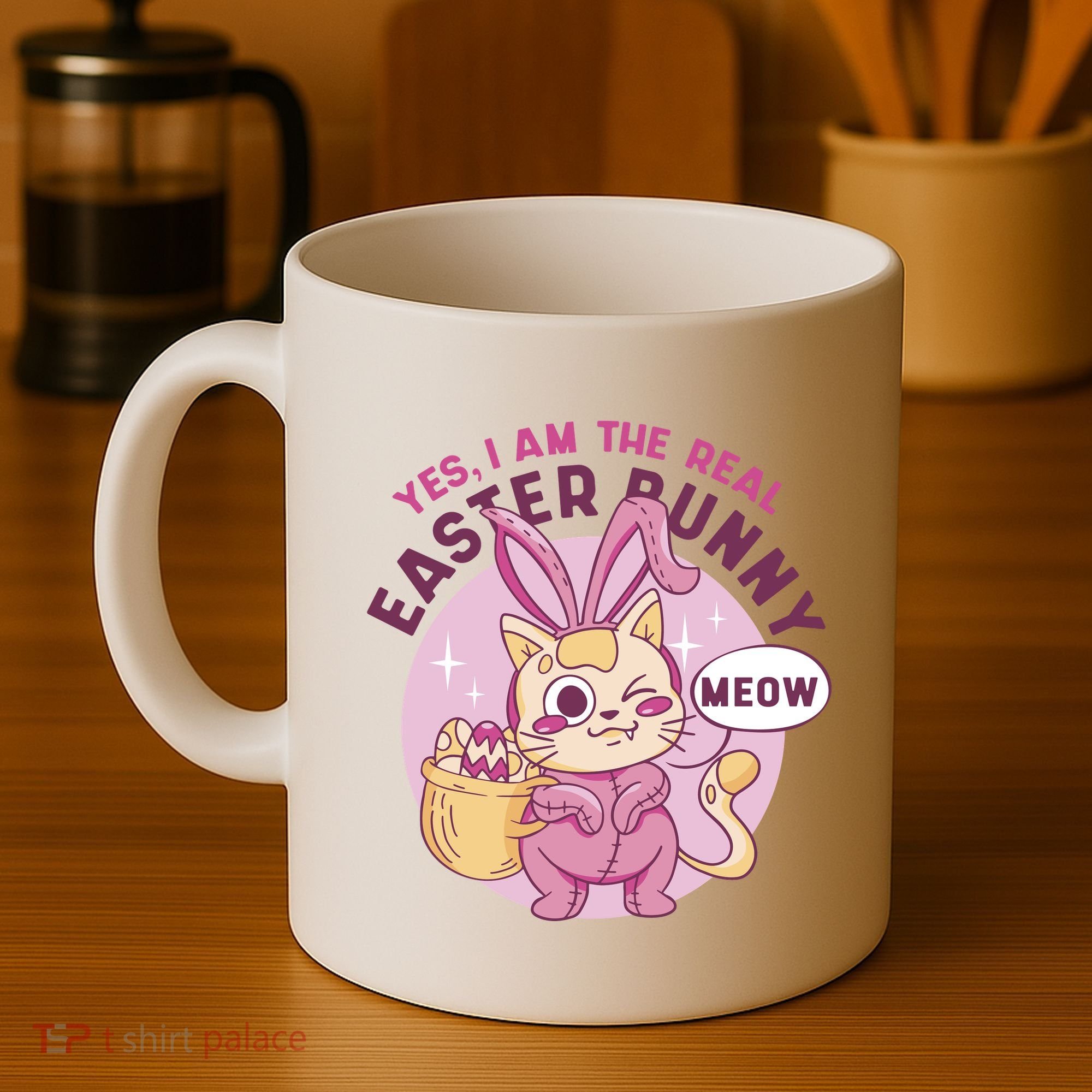 Yes I'm The Real Easter Bunny Funny Cat Coffee Mug