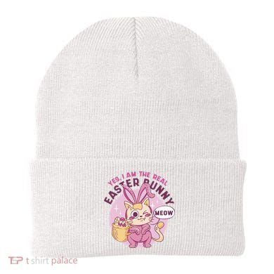 Yes I'm The Real Easter Bunny Funny Cat Beanie