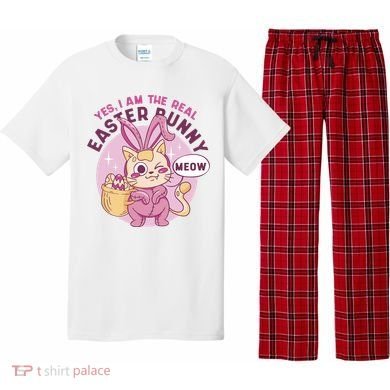 Yes I'm The Real Easter Bunny Funny Cat Pajama Set