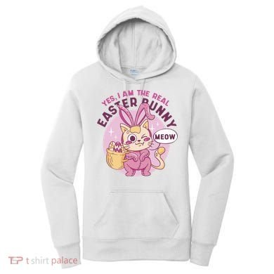 Yes I'm The Real Easter Bunny Funny Cat Women's Hoodie