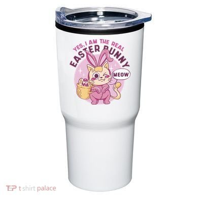 Yes I'm The Real Easter Bunny Funny Cat Tumbler