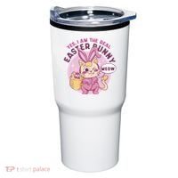 Yes I'm The Real Easter Bunny Funny Cat Tumbler thumb 0