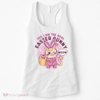 Yes I'm The Real Easter Bunny Funny Cat Women's Tank Top thumb 0