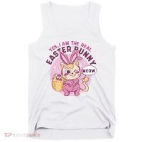Yes I'm The Real Easter Bunny Funny Cat Tank Top thumb 0