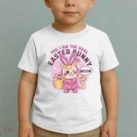 Yes I'm The Real Easter Bunny Funny Cat Toddler T-Shirt thumb 2
