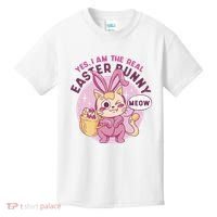 Yes I'm The Real Easter Bunny Funny Cat Kids T-Shirt thumb 0