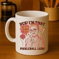 Yes I'm That Crazy Pickleball Lady Funny Coffee Mug thumb 4