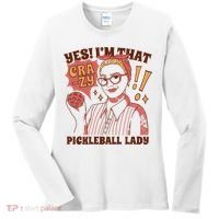 Yes I'm That Crazy Pickleball Lady Funny Women's Long Sleeve Shirt thumb 0