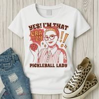 Yes I'm That Crazy Pickleball Lady Funny Women's T-Shirt thumb 3