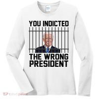 You Indicted The Wrong President Joe Biden Funny Women's Long Sleeve Shirt thumb 0