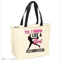 Yes I Throw Like A Girl Cool Pitchers Funny Softball Gift Tote Bag thumb 2
