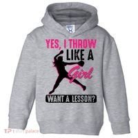 Yes I Throw Like A Girl Cool Pitchers Funny Softball Gift Toddler Hoodie thumb 0
