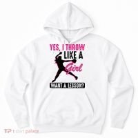 Yes I Throw Like A Girl Cool Pitchers Funny Softball Gift Hoodie thumb 0