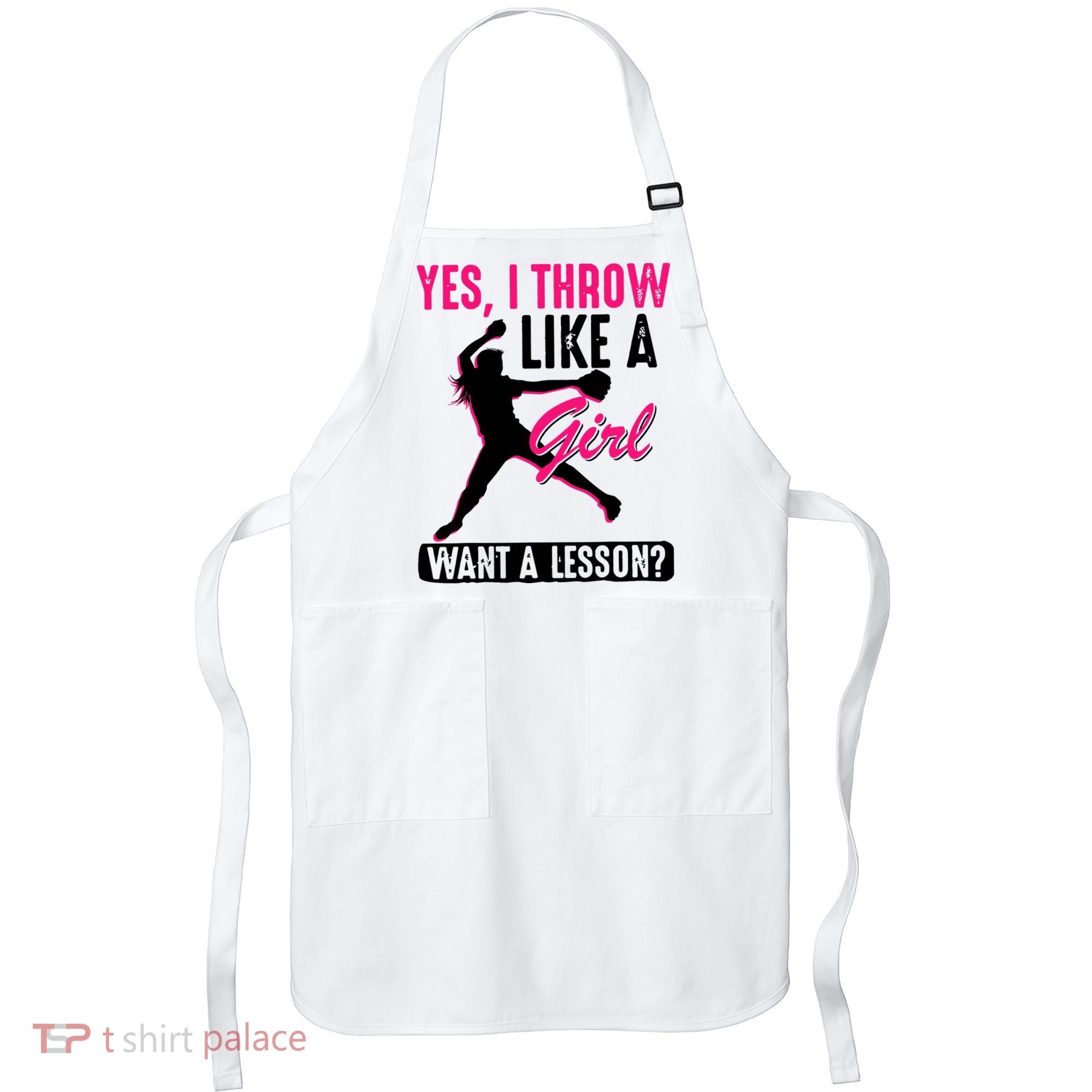 Yes I Throw Like A Girl Cool Pitchers Funny Softball Gift Apron