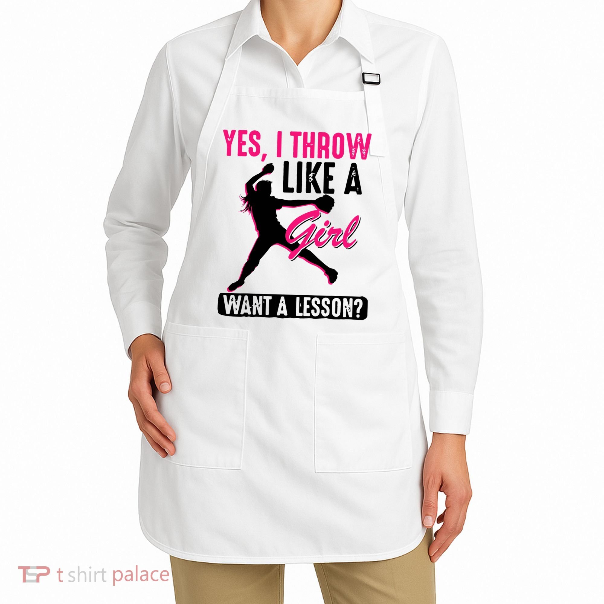 Yes I Throw Like A Girl Cool Pitchers Funny Softball Gift Apron