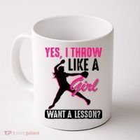 Yes I Throw Like A Girl Cool Pitchers Funny Softball Gift Coffee Mug thumb 0