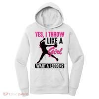 Yes I Throw Like A Girl Cool Pitchers Funny Softball Gift Women's Hoodie thumb 0