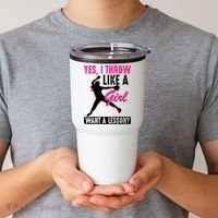 Yes I Throw Like A Girl Cool Pitchers Funny Softball Gift Tumbler thumb 2