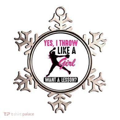 Yes I Throw Like A Girl Cool Pitchers Funny Softball Gift Ornament