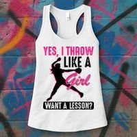 Yes I Throw Like A Girl Cool Pitchers Funny Softball Gift Women's Tank Top thumb 3