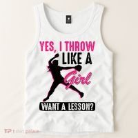Yes I Throw Like A Girl Cool Pitchers Funny Softball Gift Tank Top thumb 2