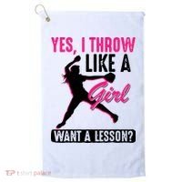 Yes I Throw Like A Girl Cool Pitchers Funny Softball Gift Golf Towel thumb 0