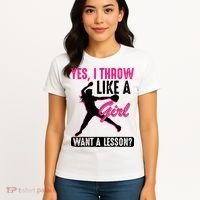 Yes I Throw Like A Girl Cool Pitchers Funny Softball Gift Women's T-Shirt thumb 4