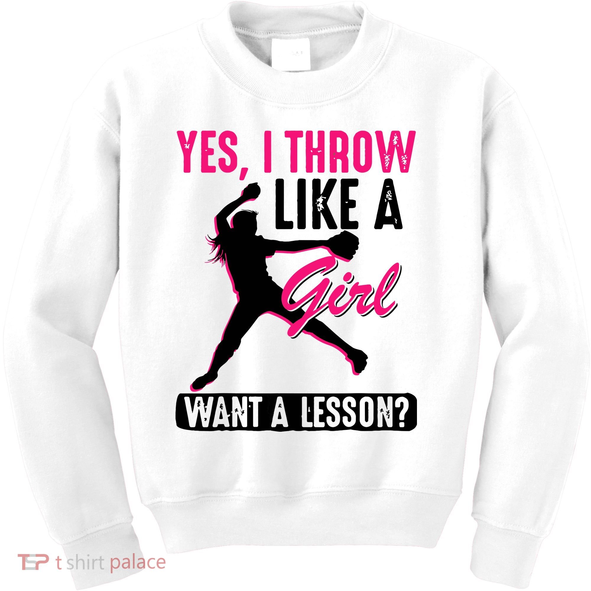 Yes I Throw Like A Girl Cool Pitchers Funny Softball Gift Kids Sweatshirt