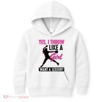 Yes I Throw Like A Girl Cool Pitchers Funny Softball Gift Kids Hoodie thumb 0