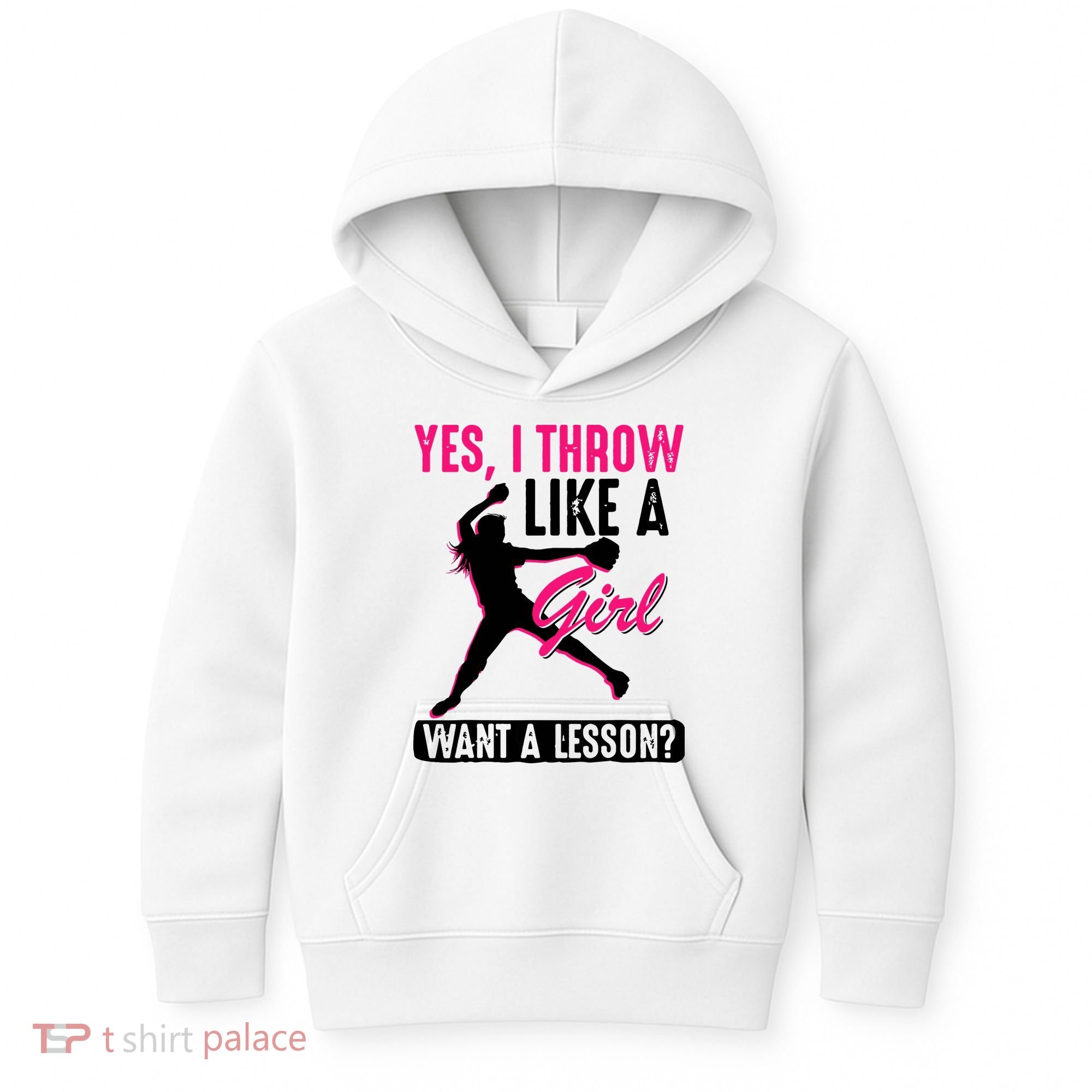 Yes I Throw Like A Girl Cool Pitchers Funny Softball Gift Kids Hoodie