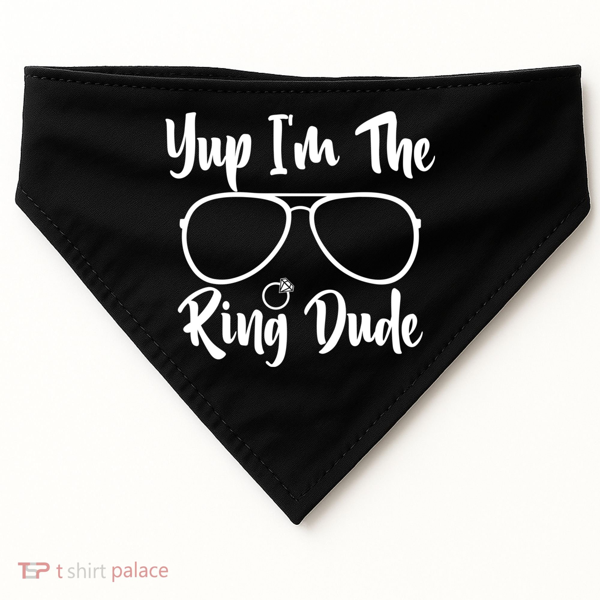 Yup Im The Ring Dude Funny Ring Bearer Wedding Gift USA-Made Doggie Bandana