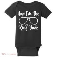 Yup Im The Ring Dude Funny Ring Bearer Wedding Gift Baby Bodysuit thumb 0