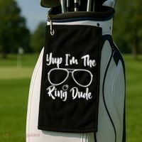 Yup Im The Ring Dude Funny Ring Bearer Wedding Gift Golf Towel thumb 2