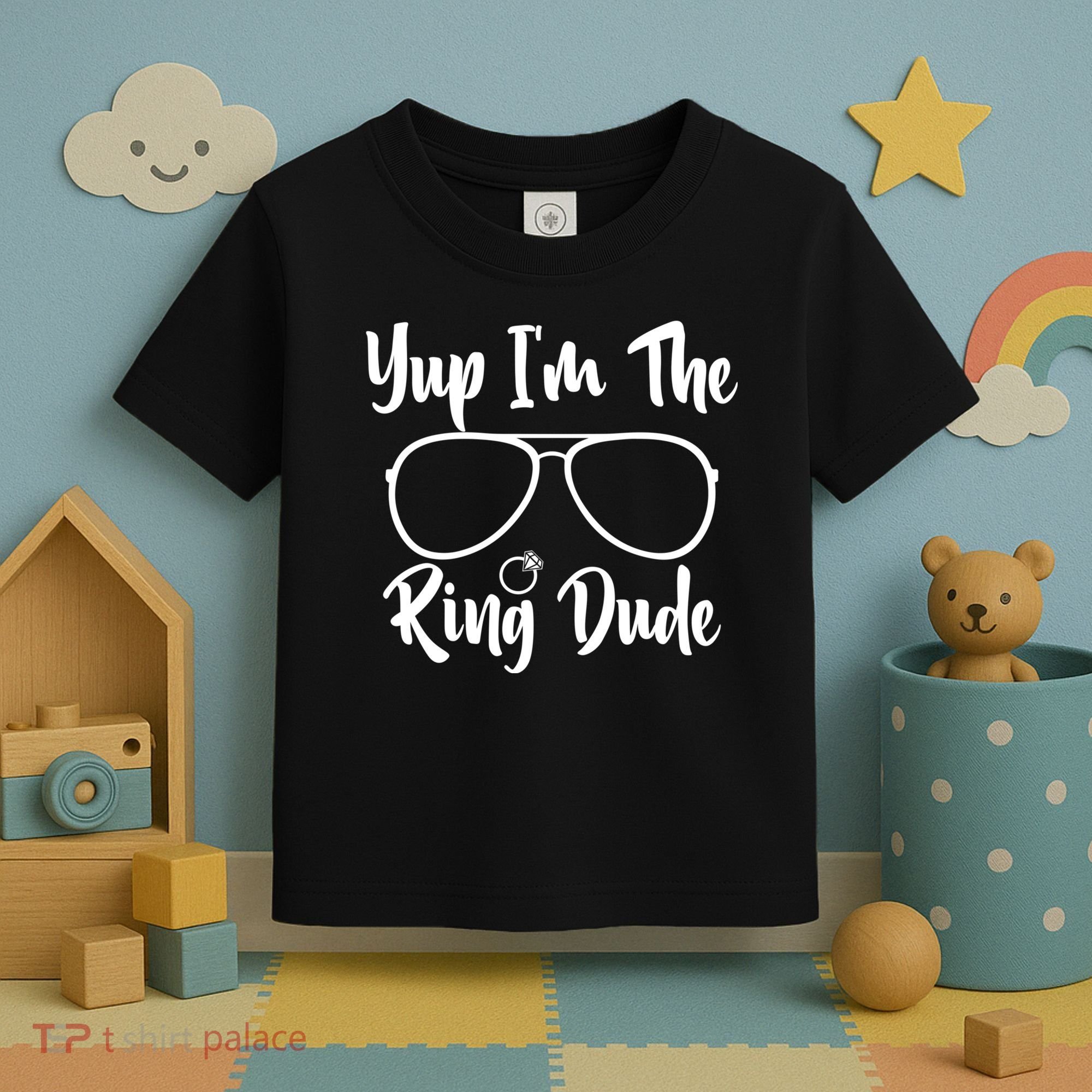 Yup Im The Ring Dude Funny Ring Bearer Wedding Gift Toddler T-Shirt