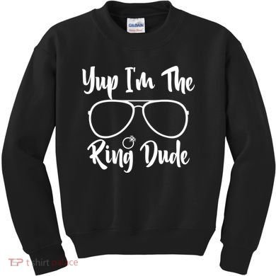 Yup Im The Ring Dude Funny Ring Bearer Wedding Gift Kids Sweatshirt