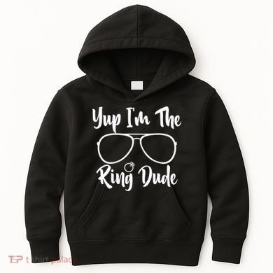 Yup Im The Ring Dude Funny Ring Bearer Wedding Gift Kids Hoodie