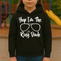 Yup Im The Ring Dude Funny Ring Bearer Wedding Gift Kids Hoodie thumb 3