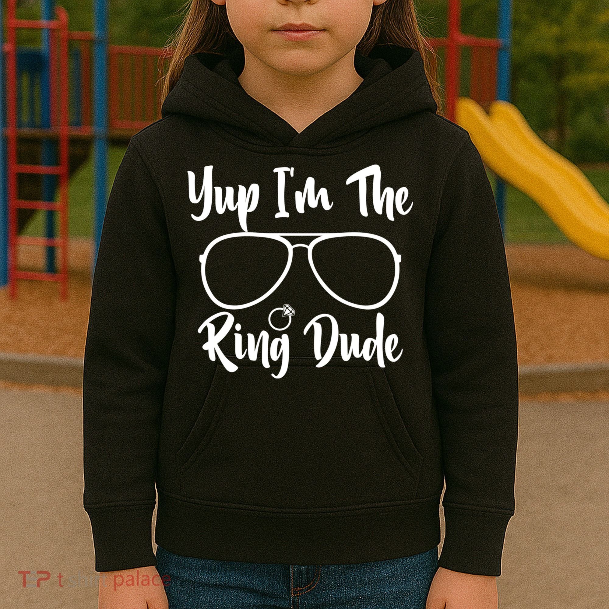 Yup Im The Ring Dude Funny Ring Bearer Wedding Gift Kids Hoodie