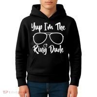 Yup Im The Ring Dude Funny Ring Bearer Wedding Gift Kids Hoodie thumb 4